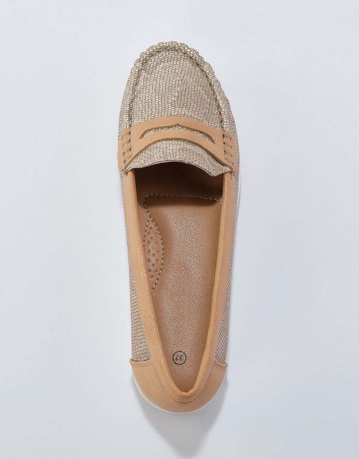 Mocassins fantaisie effet python (doré)