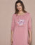 Chemise de nuit courte manches longues  (rose)