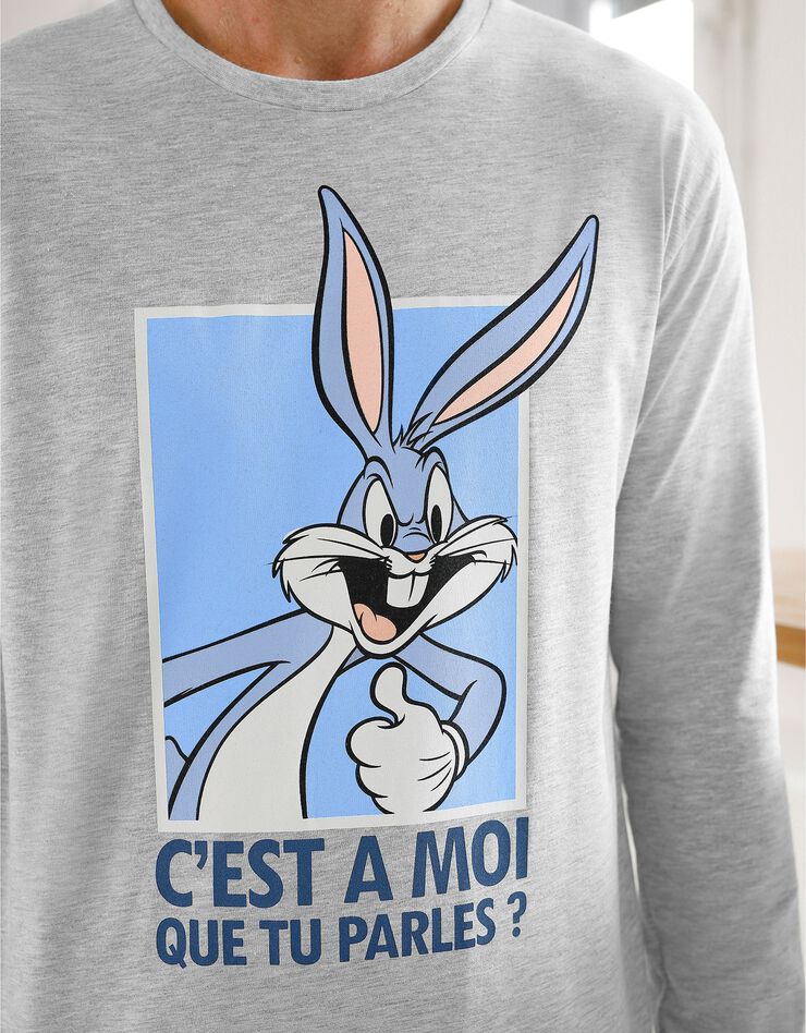 Pyjama Bugs Bunny manches longues (bleu / gris)