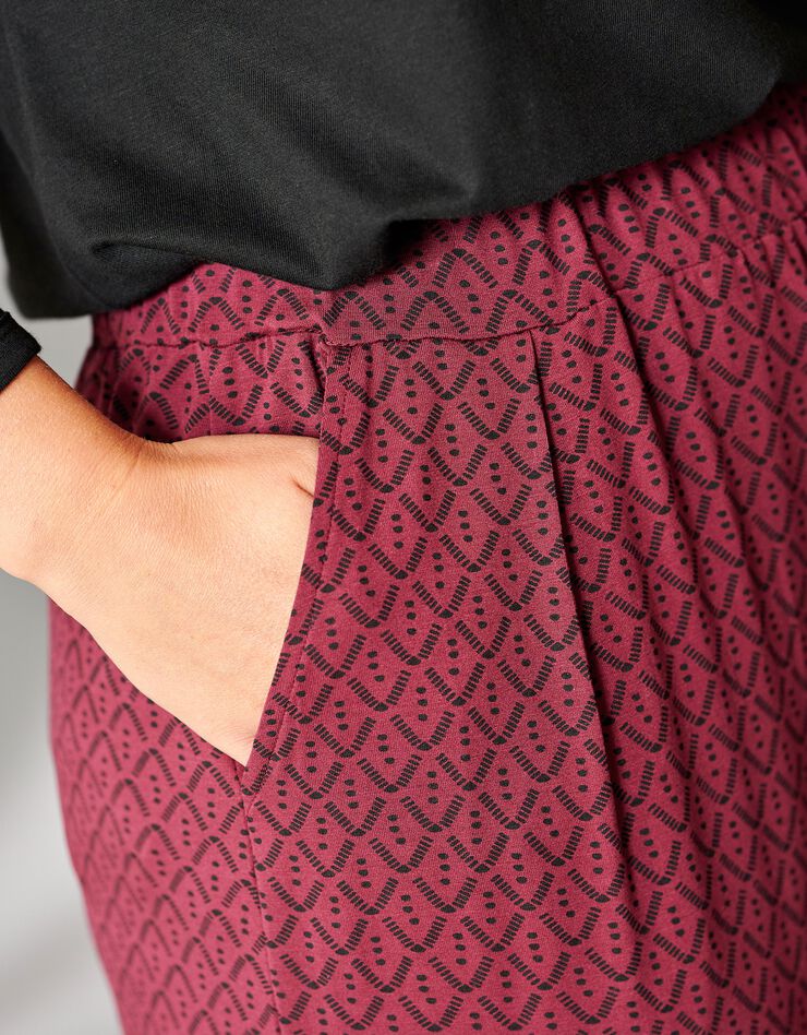 Pantalon maille imprimé (bordeaux / noir) Pantalon maille imprimé (bordeaux / noir)