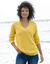 Pull loose col V, maille anglaise (curry chiné)