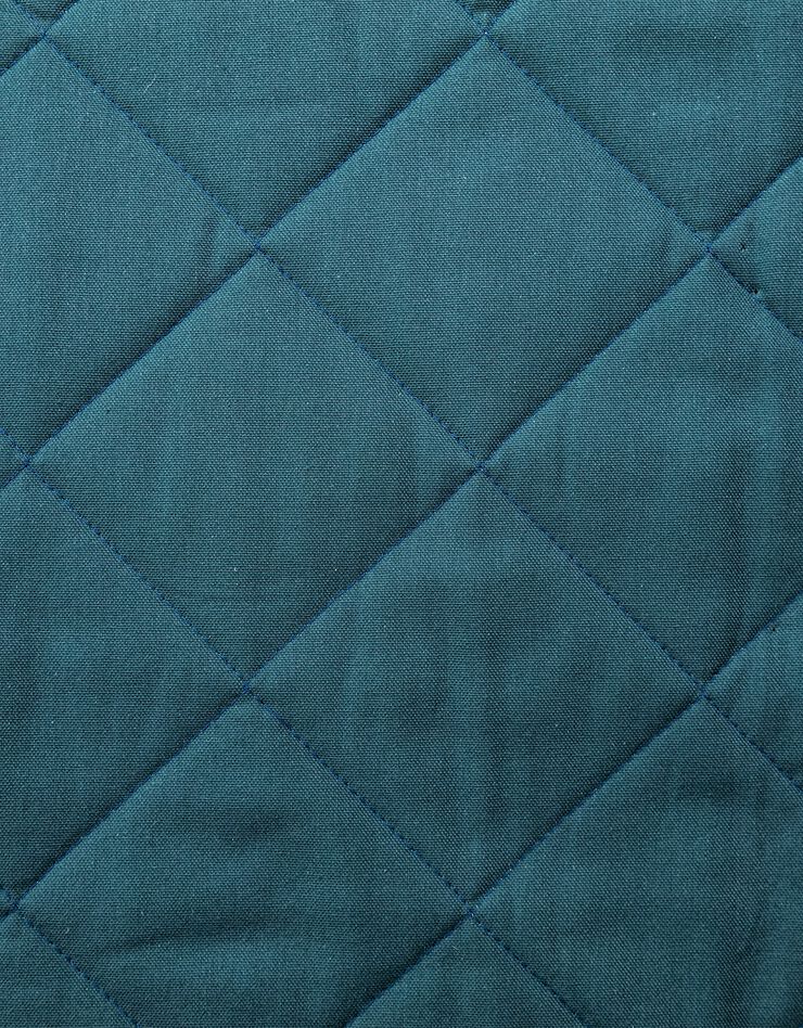 Housse clic-clac standard matelassée coton bachette uni (bleu)