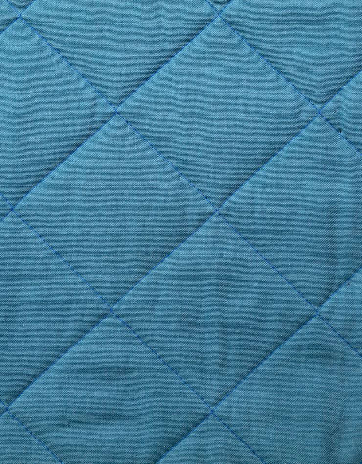 Housse clic-clac standard matelassée coton bachette uni (bleu)