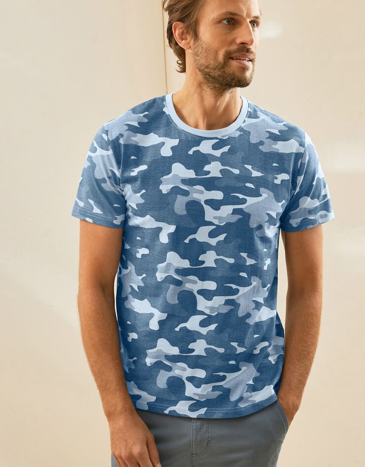 Tee-shirt imprimé camouflage (bleu) Tee-shirt imprimé camouflage (bleu)