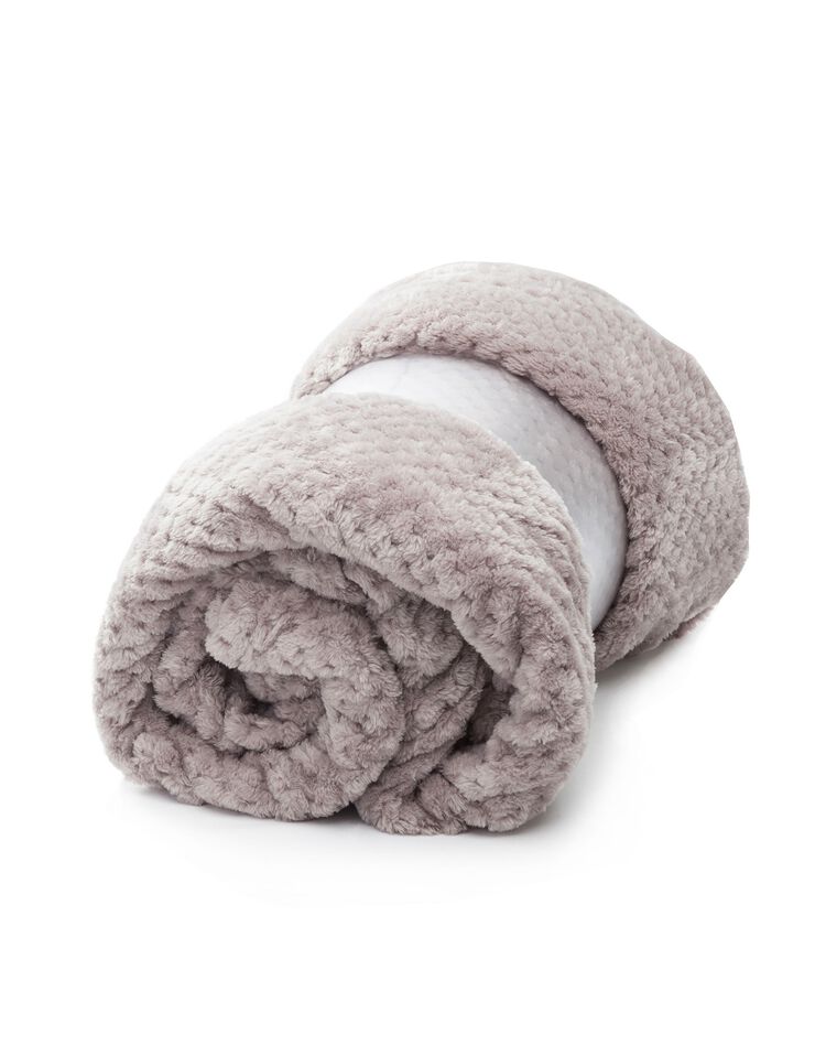 Couverture en velours effet tissé (gris perle)