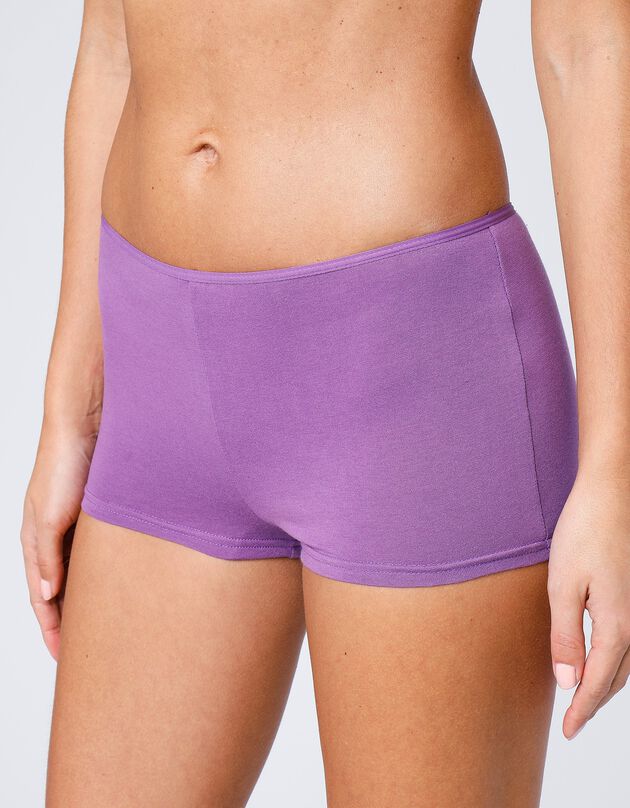 Boxer en coton extensible uni – Lot de 10  (vifs)