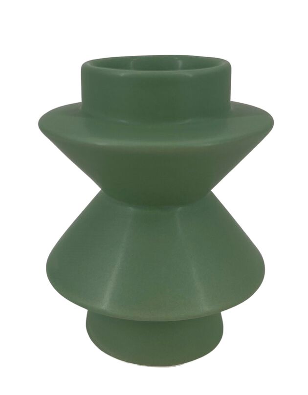 Bougeoir asymétrique céramique verte (vert)