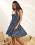 Robe évasée imprimé tie and dye (bleu nuit)