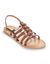 Sandales plates en cuir Hikano (marron)