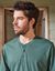 T-shirt col tunisien manches longues (vert)