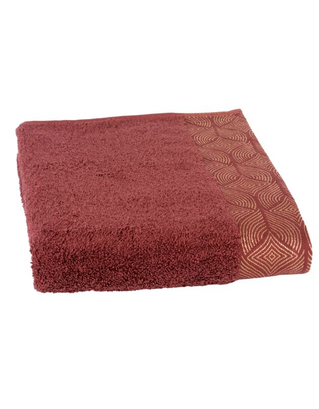 Éponge coton liteau brodé fils dorés - 450g/m² (bordeaux) Éponge coton liteau brodé fils dorés - 450g/m² (bordeaux)