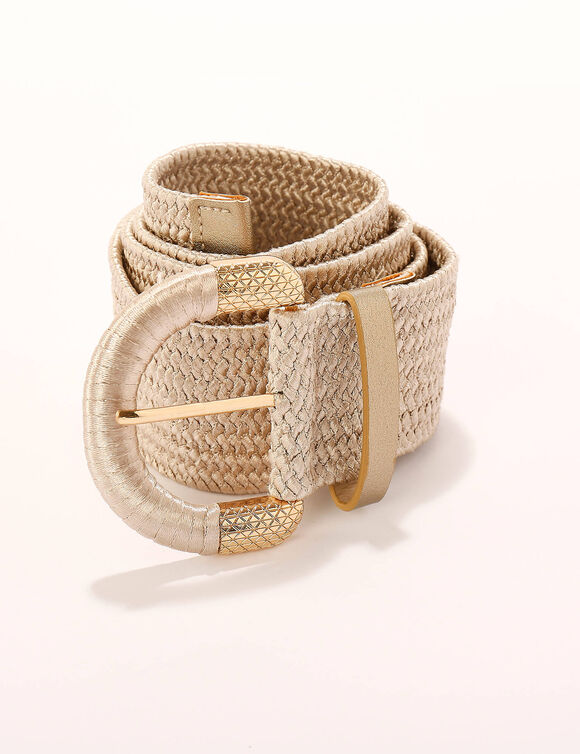 Ceinture tress&eacute;e &eacute;lastiqu&eacute;e teinte dor&eacute;e (dor&eacute;)