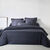 Linge de lit uni - coton 57 fils/cm&sup2; (bleu encre)