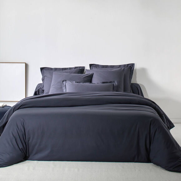 Linge de lit uni - coton 57 fils/cm&sup2; (bleu encre)