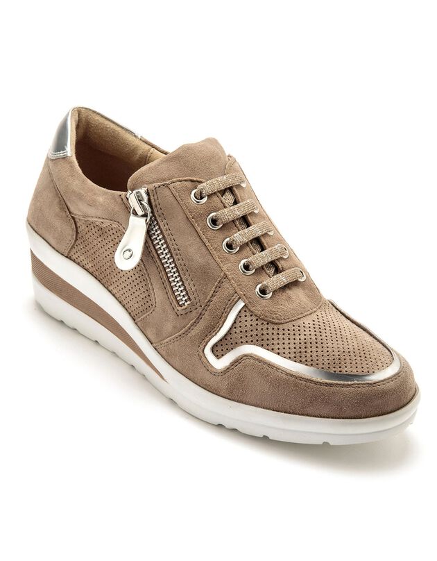 Derbies à lacets, petit compensé (marron)