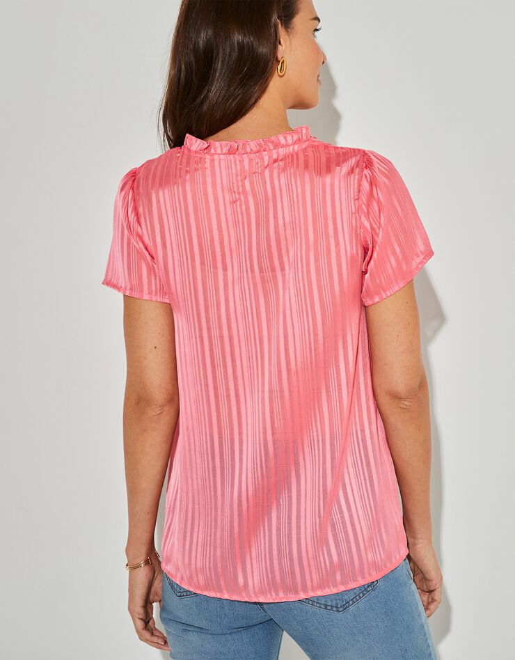 Chemisier voile uni (rose) Chemisier voile uni (rose)
