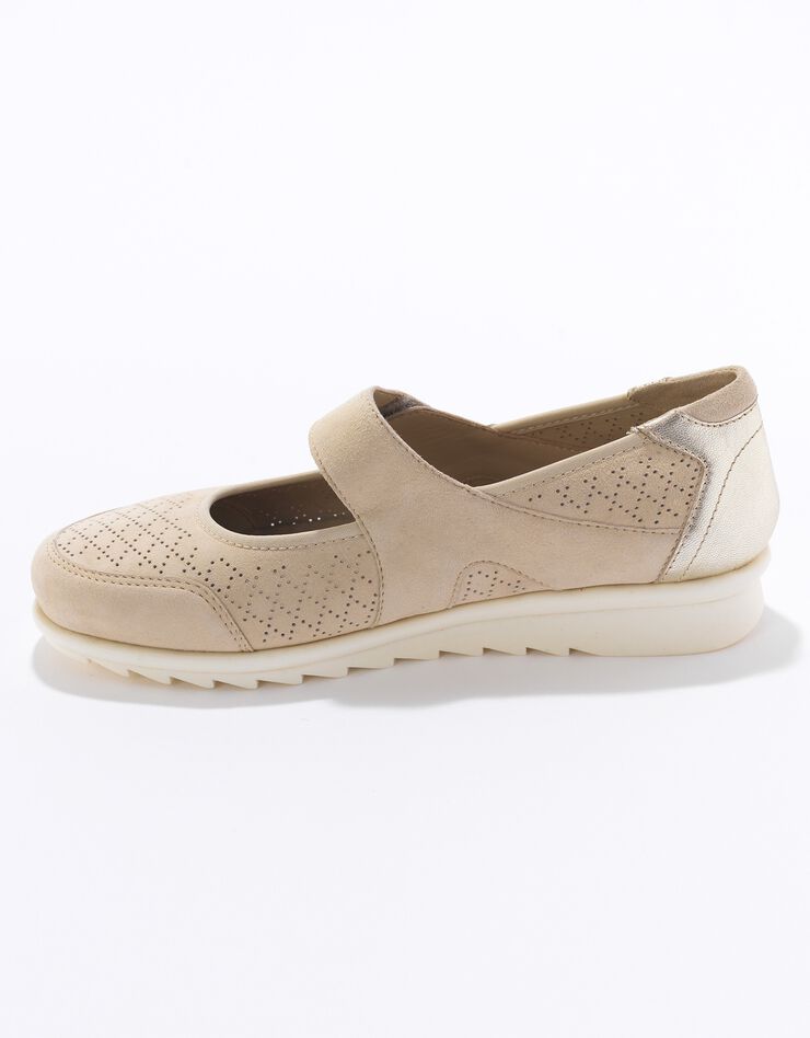 Babies scratchées en cuir ajouré (beige) Babies scratchées en cuir ajouré (beige)