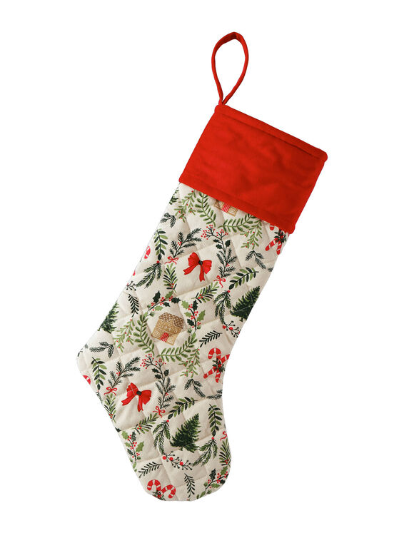 Chaussette de Noël décorative. (rouge)