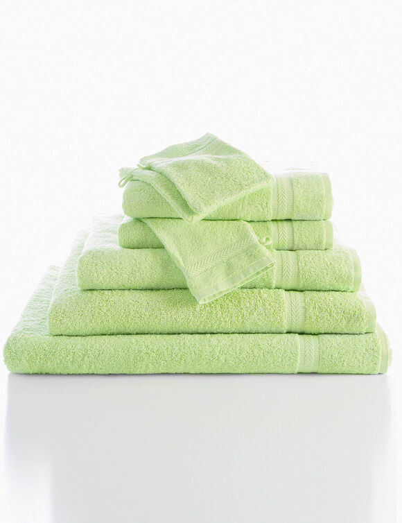 Collection serviettes de bain unies 420 g/m2 confort moelleux (anis)