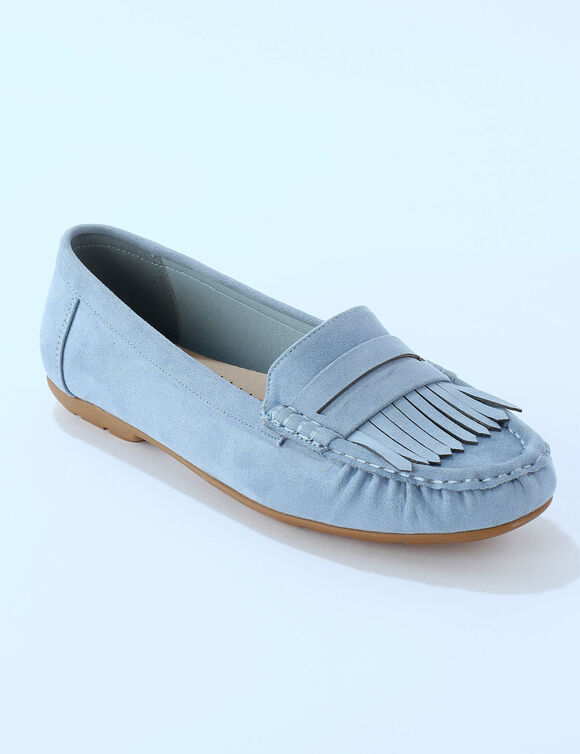 Mocassins souples textile microfibre (bleu)