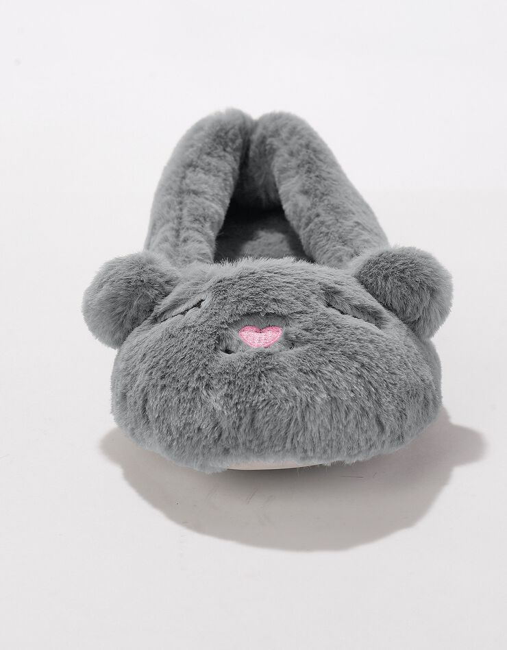 Ballerines maille peluche oreilles 3D (gris) Ballerines maille peluche oreilles 3D (gris)