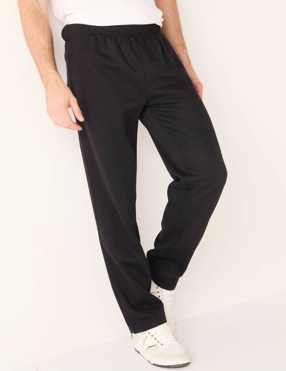 Pantalon de jogging facile &agrave; enfiler zipp&eacute; c&ocirc;t&eacute;s (noir)