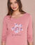 Chemise de nuit courte manches longues  (rose)