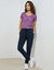 T-shirt chin&eacute; manches courtes en coton biologique(**) (raisin chin&eacute;)