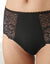 Culotte microfibre et dentelle stretch forme maxi taille haute - lot de 2 (noir + violine)