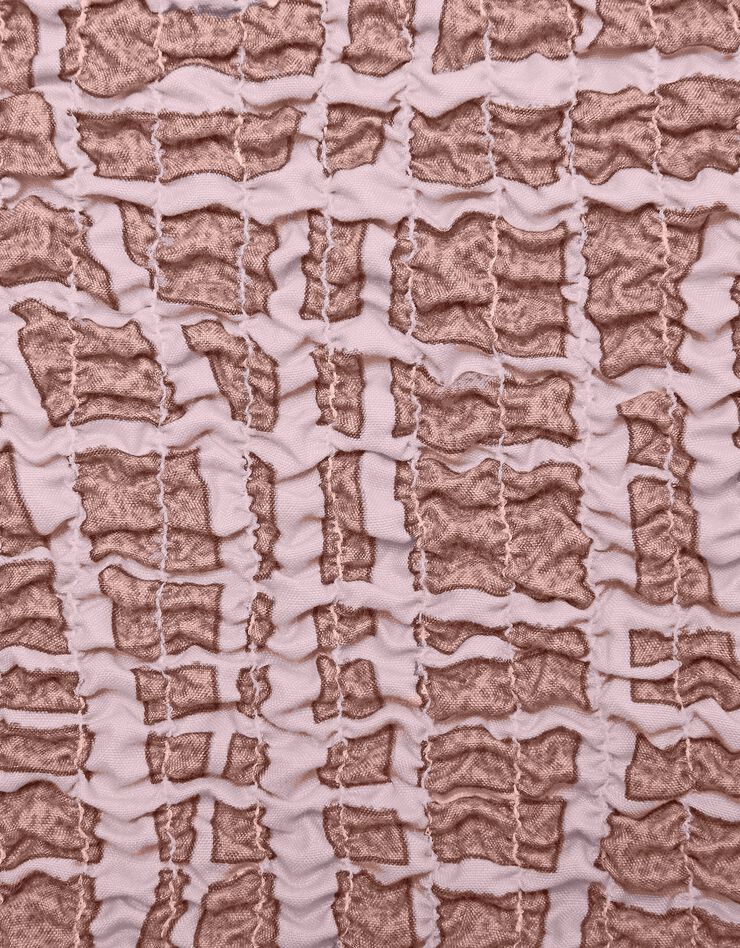 Housse microfibre bi-extensible motifs graphique spéciale fauteuil rustique  (chocolat)