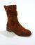 Bottes fourrées en cuir plissé  (chocolat)