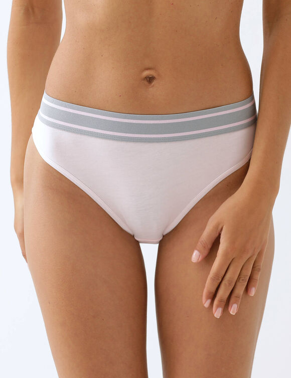 Culotte taille &eacute;lastique forme midi - lot de 2 (rose + gris chin&eacute;)