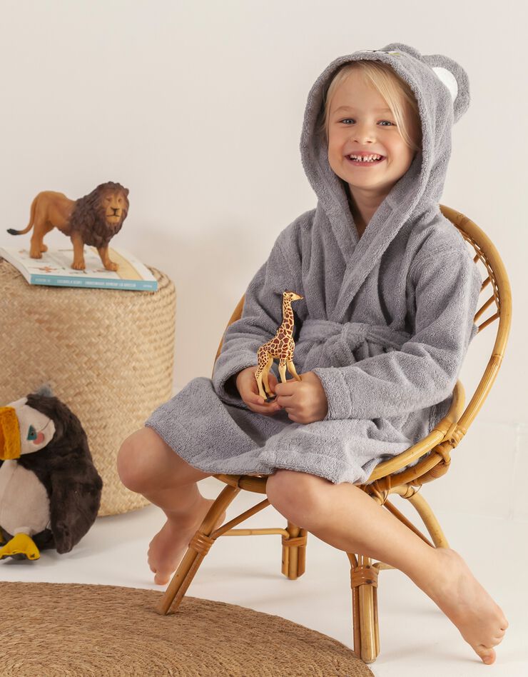 Peignoir de bain enfant koala éponge coton - 380g/m2 (gris) Peignoir de bain enfant koala éponge coton - 380g/m2 (gris)