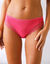 Culotte forme midi coton uni stretch et dentelle - lot de 3 (prune + fuchsia + ivoire)