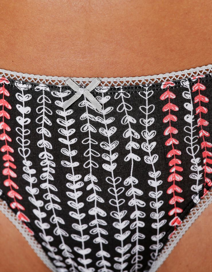 Slip imprimé « motifs cœur » en coton – Lot de 4 assortis - (noir / blanc) Slip imprimé « motifs cœur » en coton – Lot de 4 assortis - (noir / blanc)