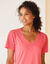 Chemise de nuit courte jersey et broderie anglaise (corail)