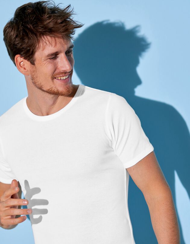 Tee-shirt sous-vêtement homme col rond - lot de 3 (blanc)
