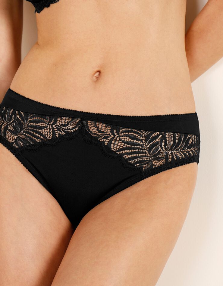 Culotte microfibre et dentelle Loro – lot de 2 (noir) Culotte microfibre et dentelle Loro – lot de 2 (noir)