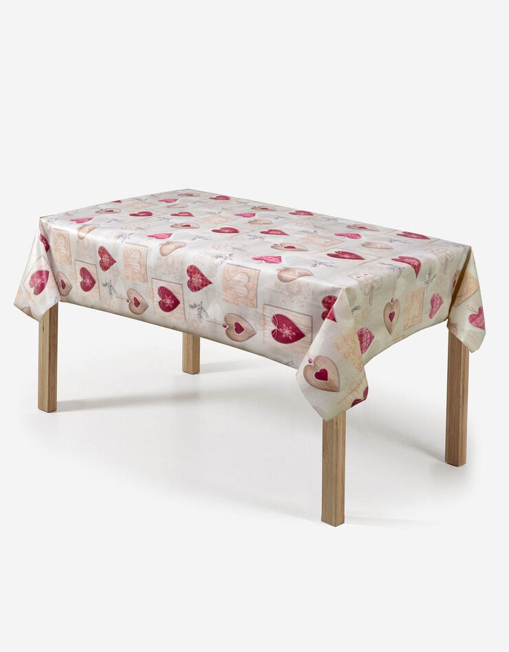 Nappe toile cirée imprimé Chalet (rouge / écru) Nappe toile cirée imprimé Chalet (rouge / écru)