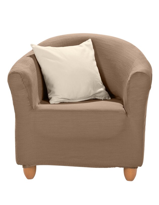 Housse extensible unie spéciale fauteuil cabriolet (taupe)