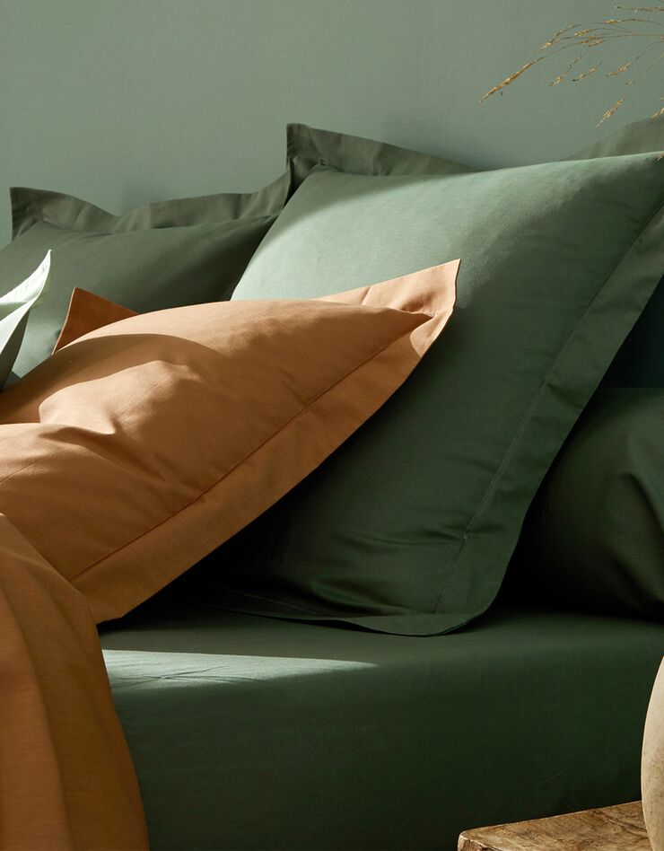 Linge de lit uni coton (eucalyptus)