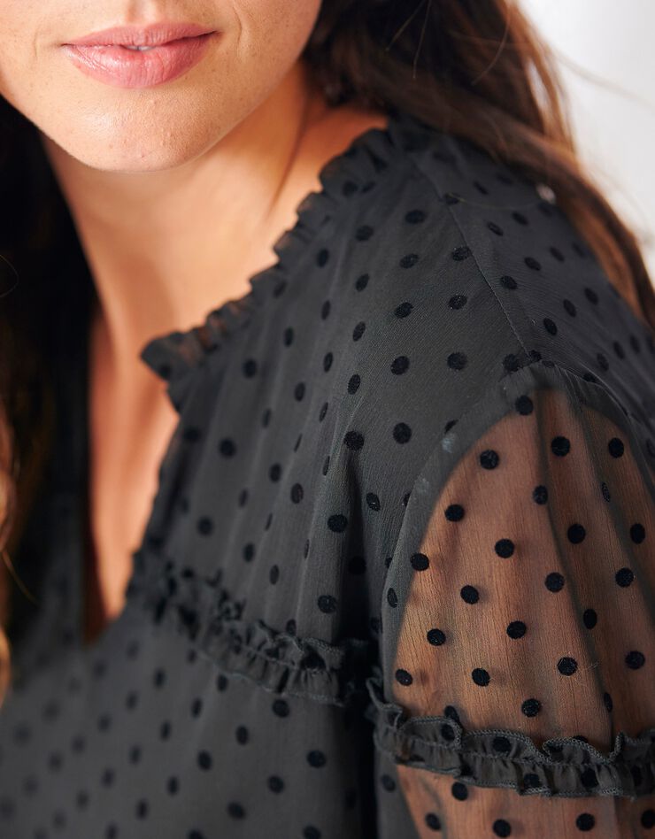 Robe en velours à pois (noir) Robe en velours à pois (noir)