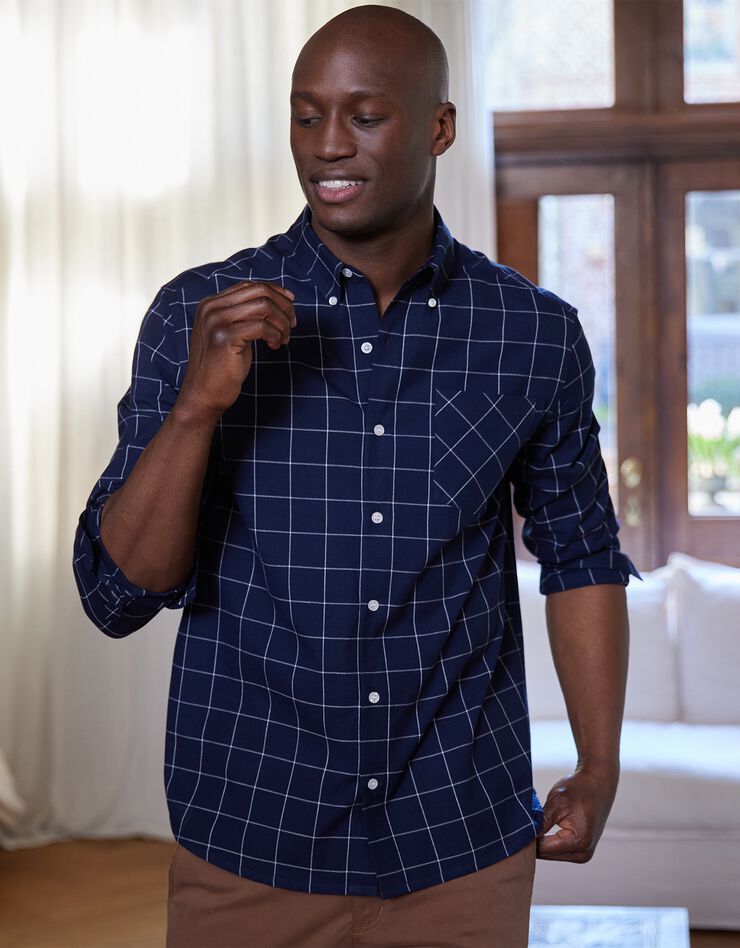 Chemise en flanelle carreaux légère (marine) Chemise en flanelle carreaux légère (marine)