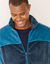 Blouson bicolore zippé polaire toucher peluche (bleu canard / marine)