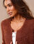 Gilet paletot maille perlée fantaisie (chocolat)