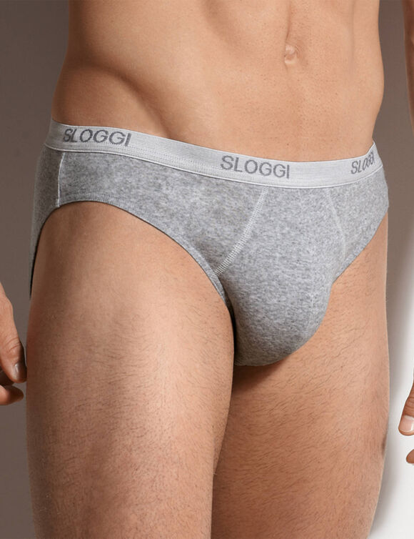 Slip fermé forme mini  - lot de 3 (gris chiné)