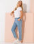 Pantalon jogpant maille effet jean, ceinture élastiquée (bleached)