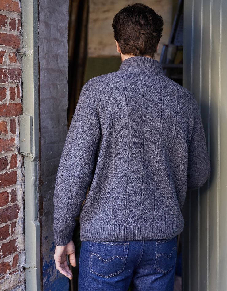 Gilet zippé irlandais homme (anthracite chiné) Gilet zippé irlandais homme (anthracite chiné)