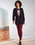 Gilet long, ceinture à nouer (noir)