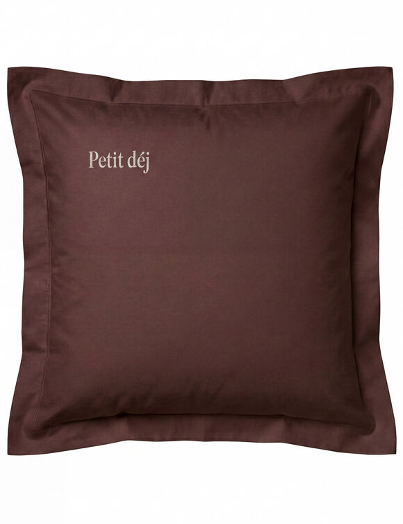 Taie d'oreiller &agrave; personnaliser - coton 57 fil/cm&sup2; (chocolat)
